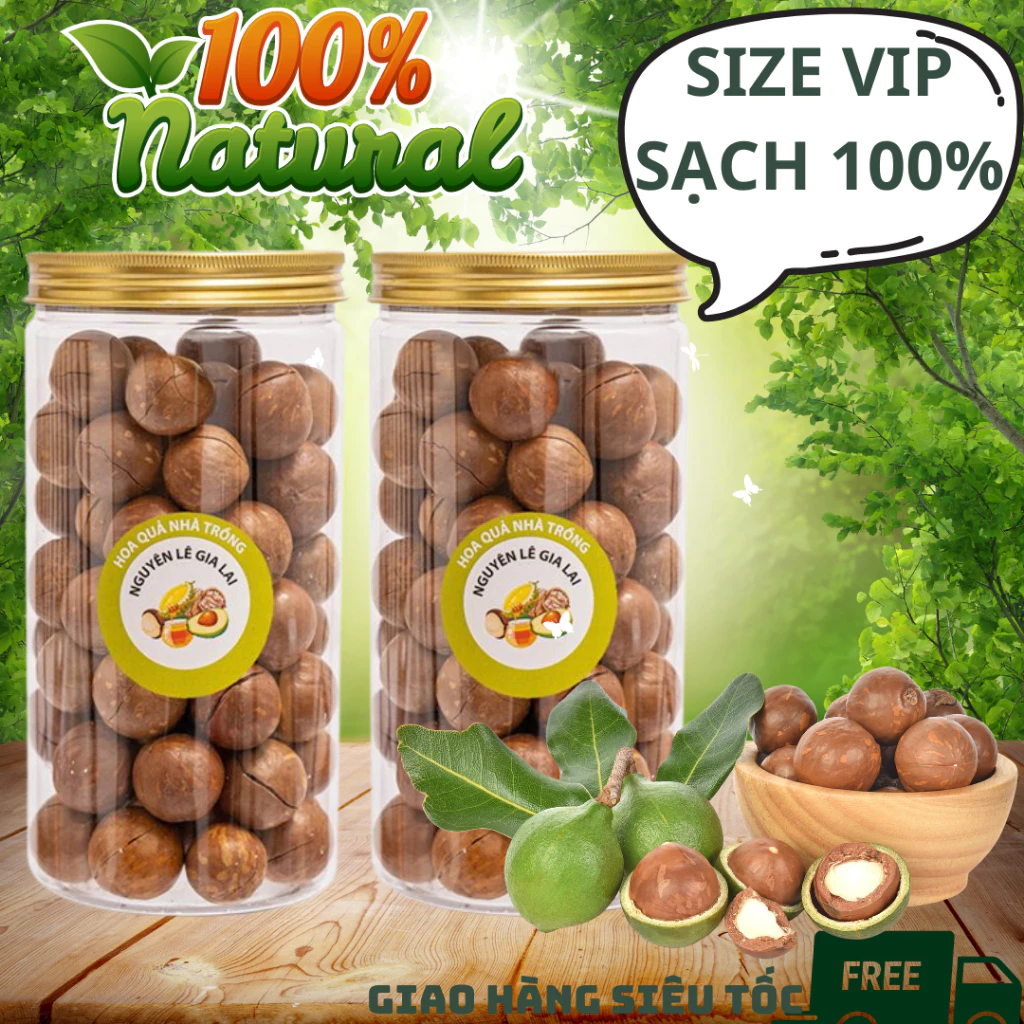 Hạt Macca nứt vỏ Gia Lai (giòn, béo, thơm - size Đại được cung cấp trực tiếp từ nhà vườn Gia Lai)