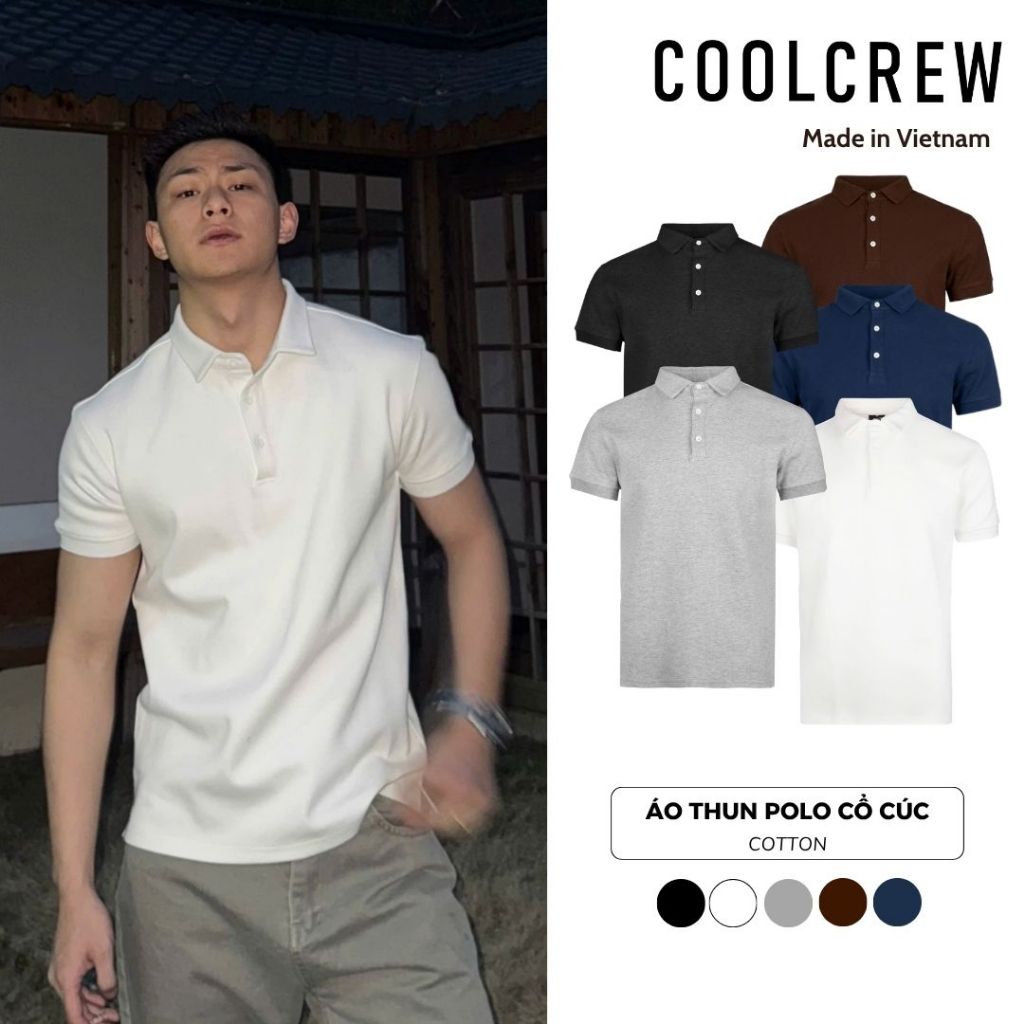 Áo Thun Polo Cổ Cúc 𝐂𝐎𝐎𝐋𝐂𝐑𝐄𝐖 Vải Cotton Cao Cấp Co Giãn 2 Chiều Unisex Thời…