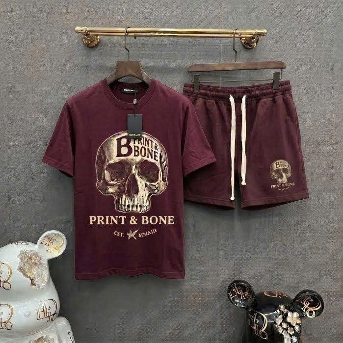 Bộ Cộc Nam Mùa Hè Basic In  Ngực Hình Đầu Lâu Chất Cải Cotton Cao Cấp - Bộ Cộc Hè Nam Nữ Hè Siêu Đẹp