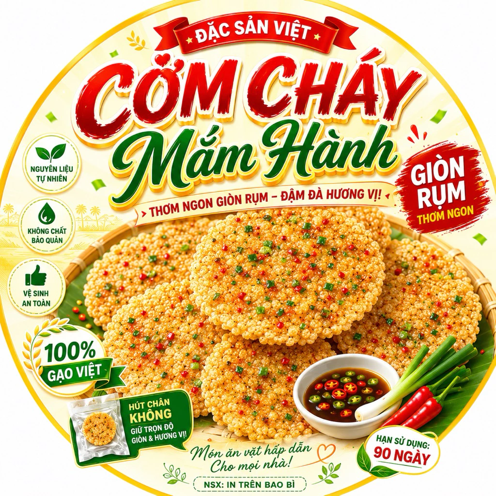 combo (6 túi và 12 túi ) CƠM CHIÊN MẮM HÀNH được hút chân không tiện lợi GIÒN THƠM