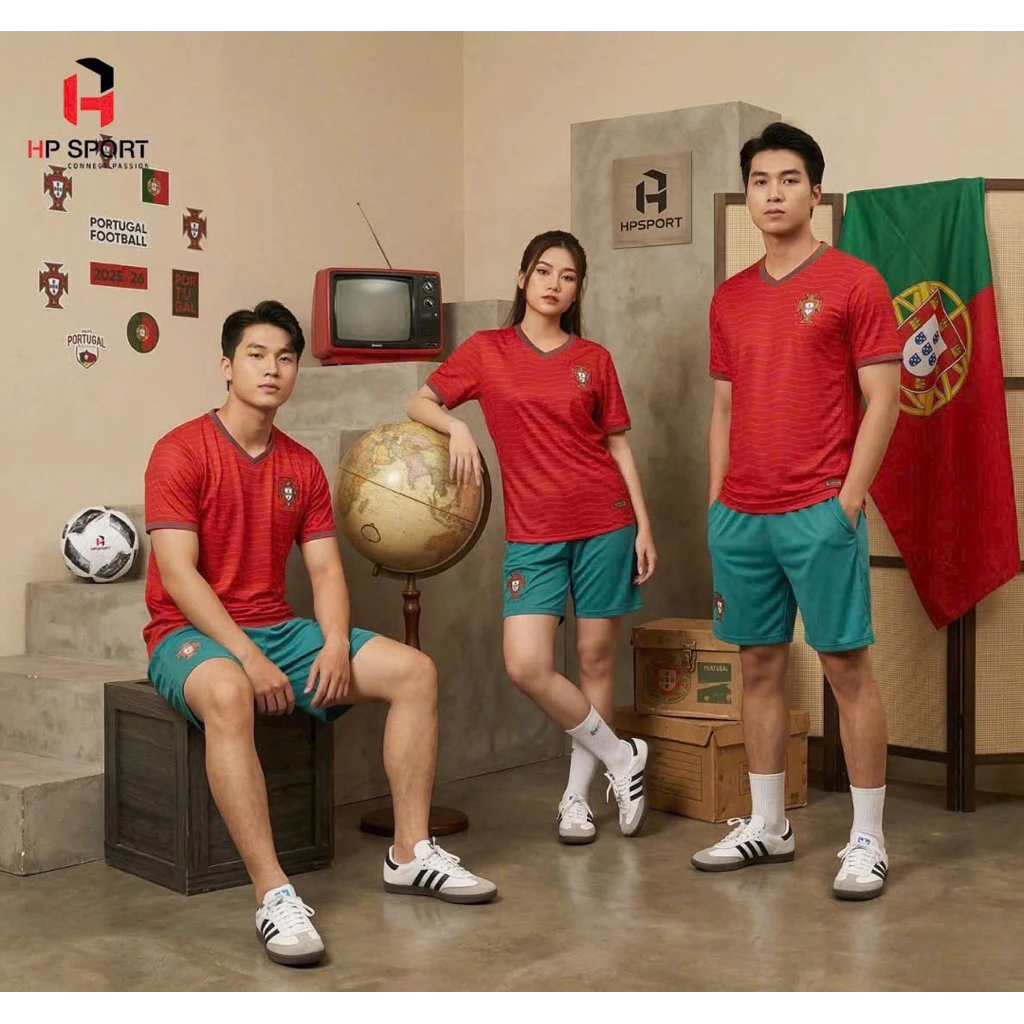 Quần Áo Đá Banh BĐN Đỏ HP 2026 (Nhận In Tên Số) Thun Mè Cao Cấp Logo Thêu Nam Nữ