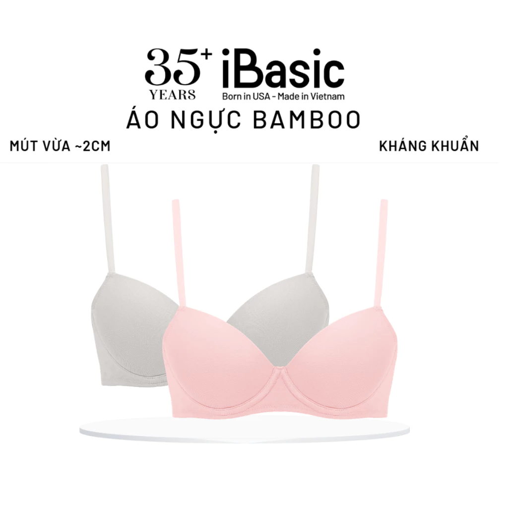 Áo ngực mút vừa có gọng vải bamboo iBasic BRAW176A