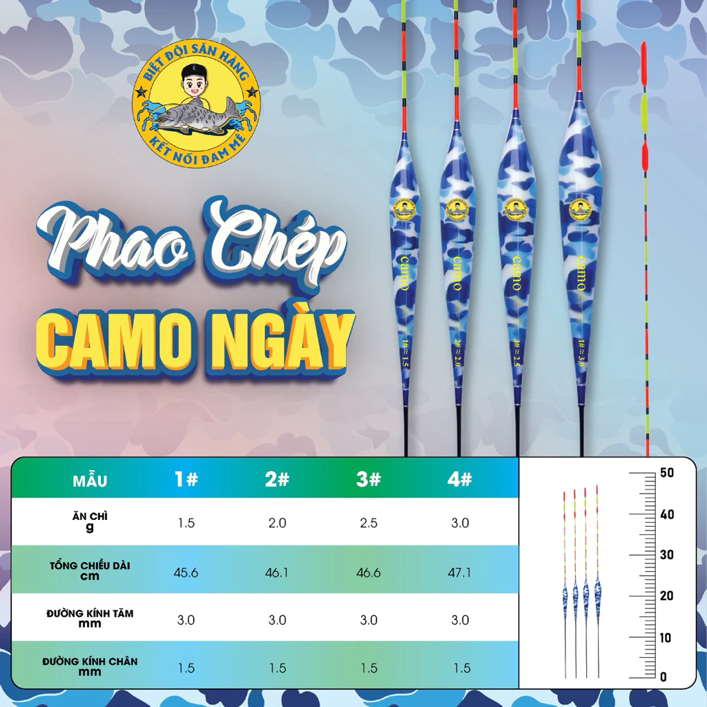 Phao Câu Ngày CAMO (Tăm Múi Khế) - Chuyên Câu Cá Chép Siêu Nhạy
