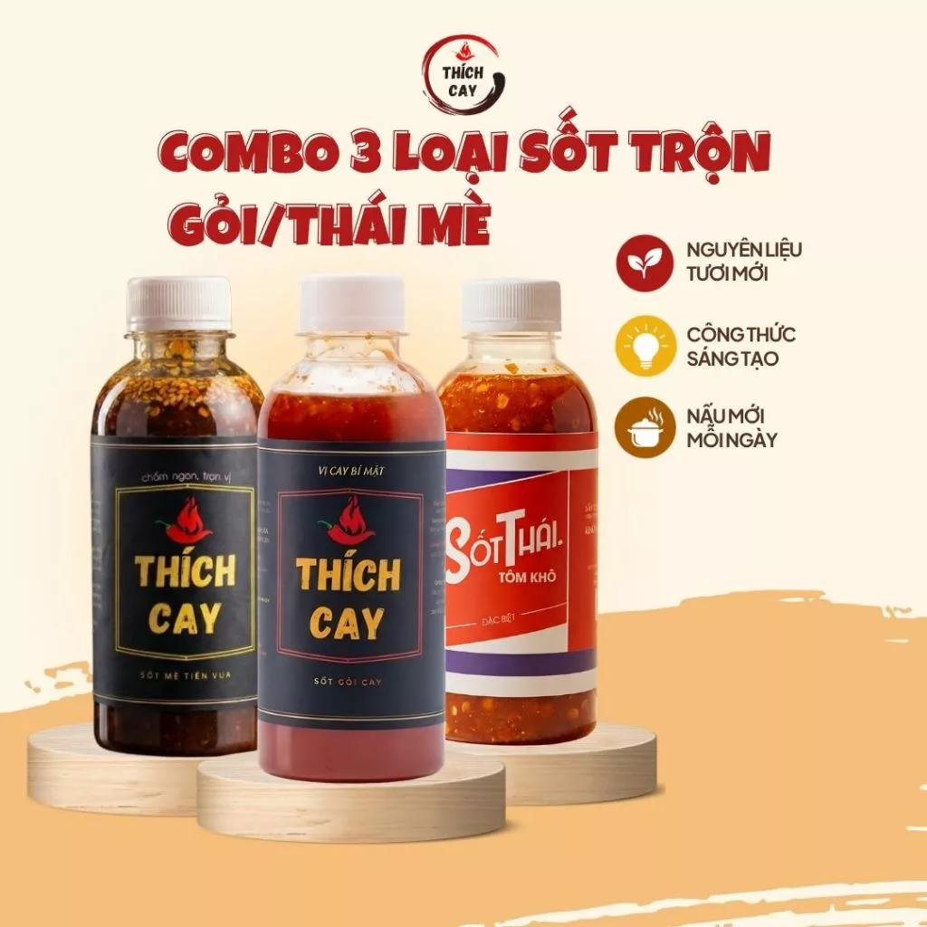 Sốt trộn gỏi Thích Cay, sốt thái trộn chân gà, sốt trộn Salad chua ngọt tiện lợi