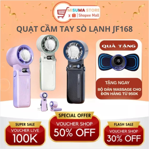 [BÁN CHẠY]Quạt Cầm Tay Mini Sò Lạnh Dung Lượng 10.000mAH Làm Mát Sò Lạnh 199 Tốc Độ Gió Gấp Gọn Tặng Kèm Dây Đeo Cổ