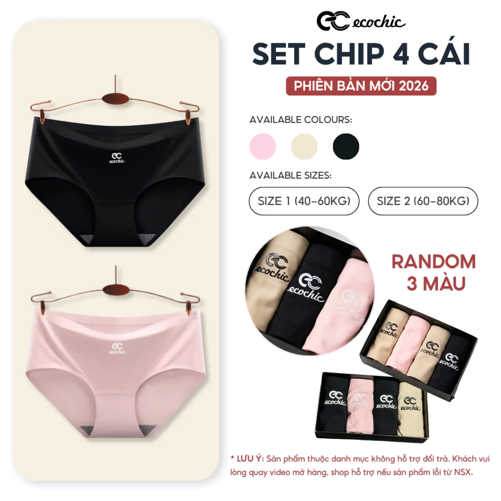 Quần Chip Nữ ECOCHIC Full Hộp 3 Màu Chất Liệu Cotton Co Giãn A699 [HÀNG KHÔNG ĐỔI TRẢ - QUAY VIDEO NHẬN HÀNG]
