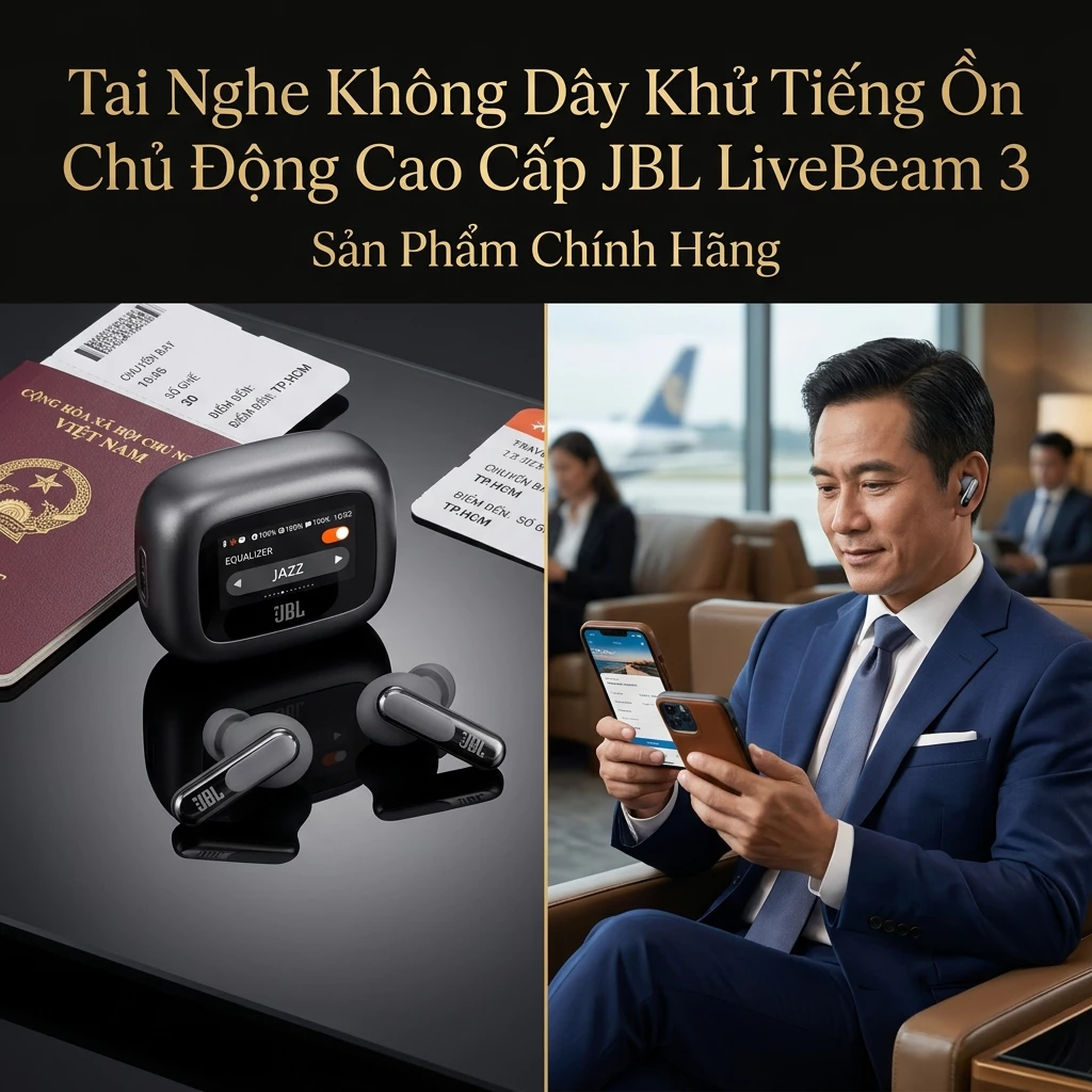 Tai Nghe Không Dây Live Beam 3 In Ear Kết Nối Bluetooth Hộp Sạc Cảm Ứng Hỗ Trợ ANC Tiện Lợi