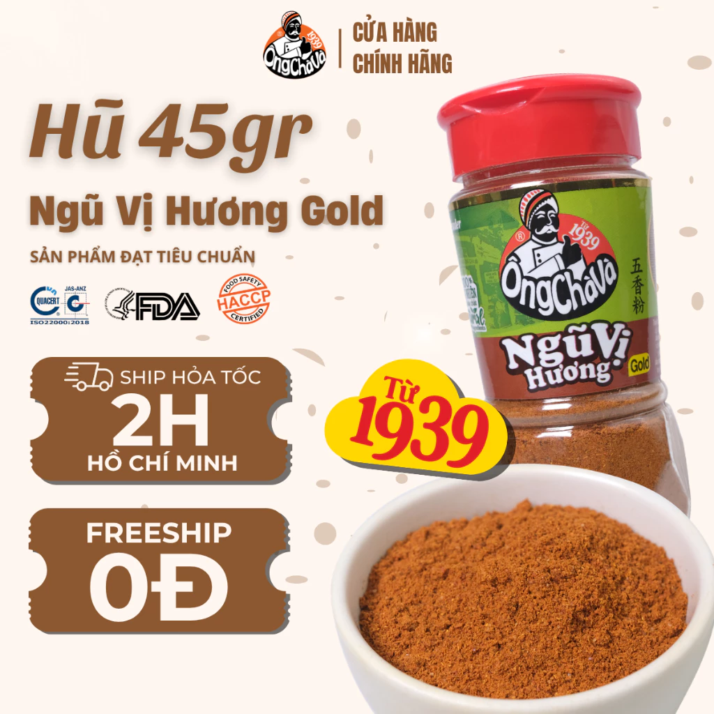 Bột Ngũ Vị Hương thương hiệu Ông Chà Và 45gr - Hàng Chính Hãng