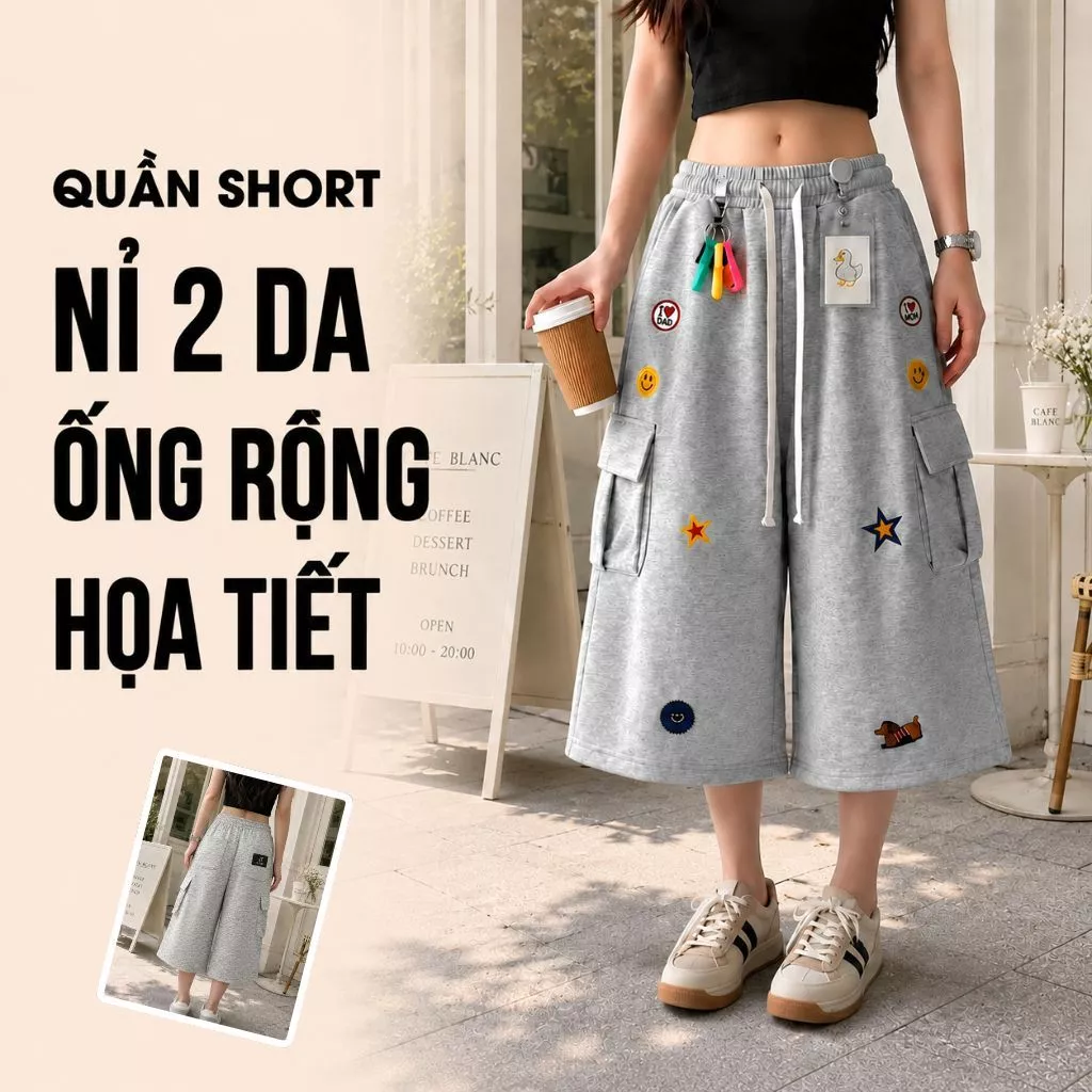 Quần Short Nỉ 2 Da ZGO QZG32 Họa Tiết Basic Form Unisex Dày Mịn