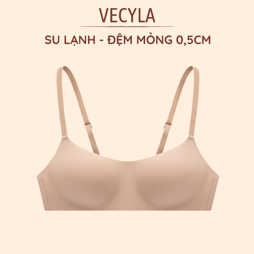 Áo lót nữ VECYLA, áo su đúc cup ngang đệm mỏng không gọng không viền chống chảy xệ  A 1143
