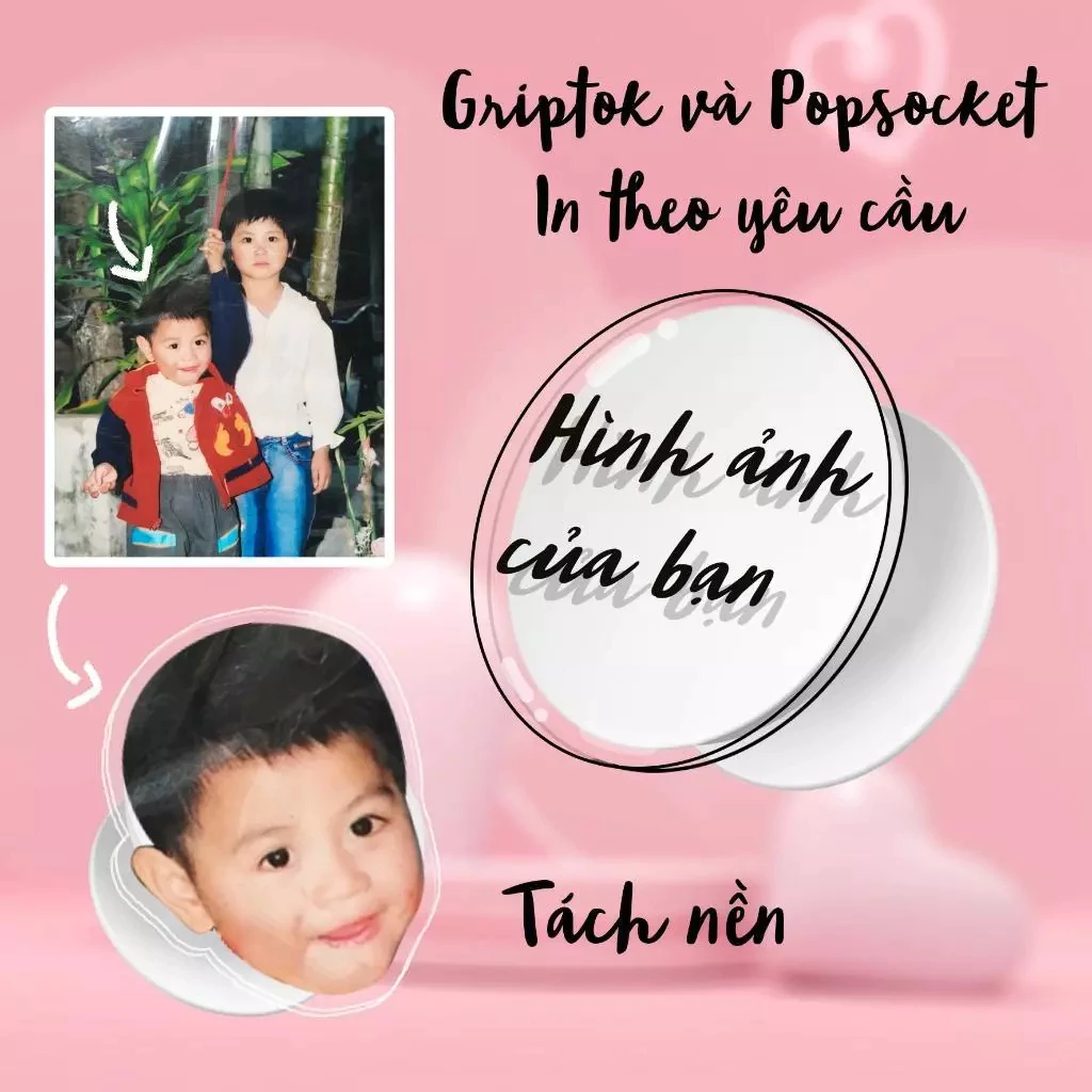 Popsocket IN THEO YÊU CẦU gửi hình tự chọn giá đỡ điện thoại phụ kiện nhỏ gọn đáng yêu