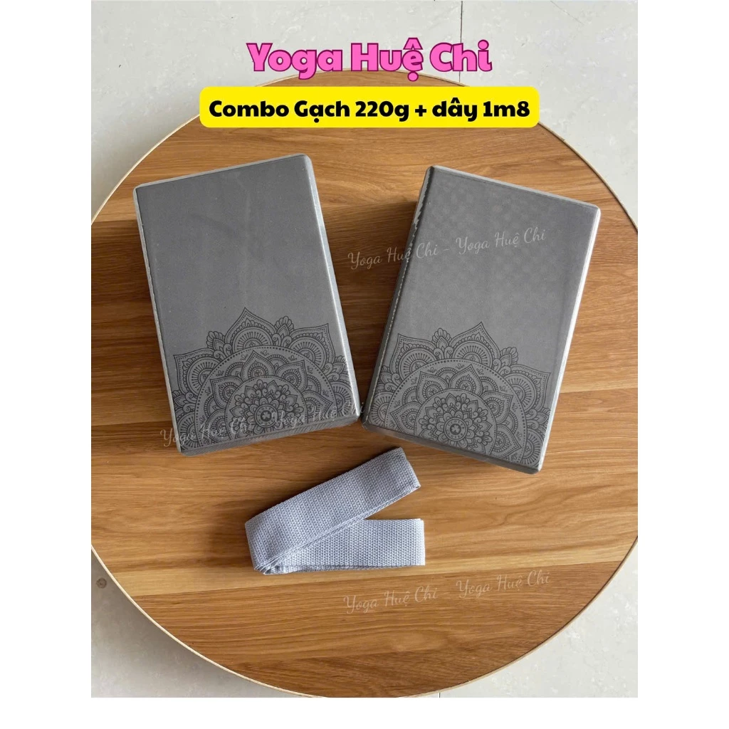 COMBO GẠCH ĐEN XÁM NẶNG 220G + DÂY COTTON DÀI 1M83