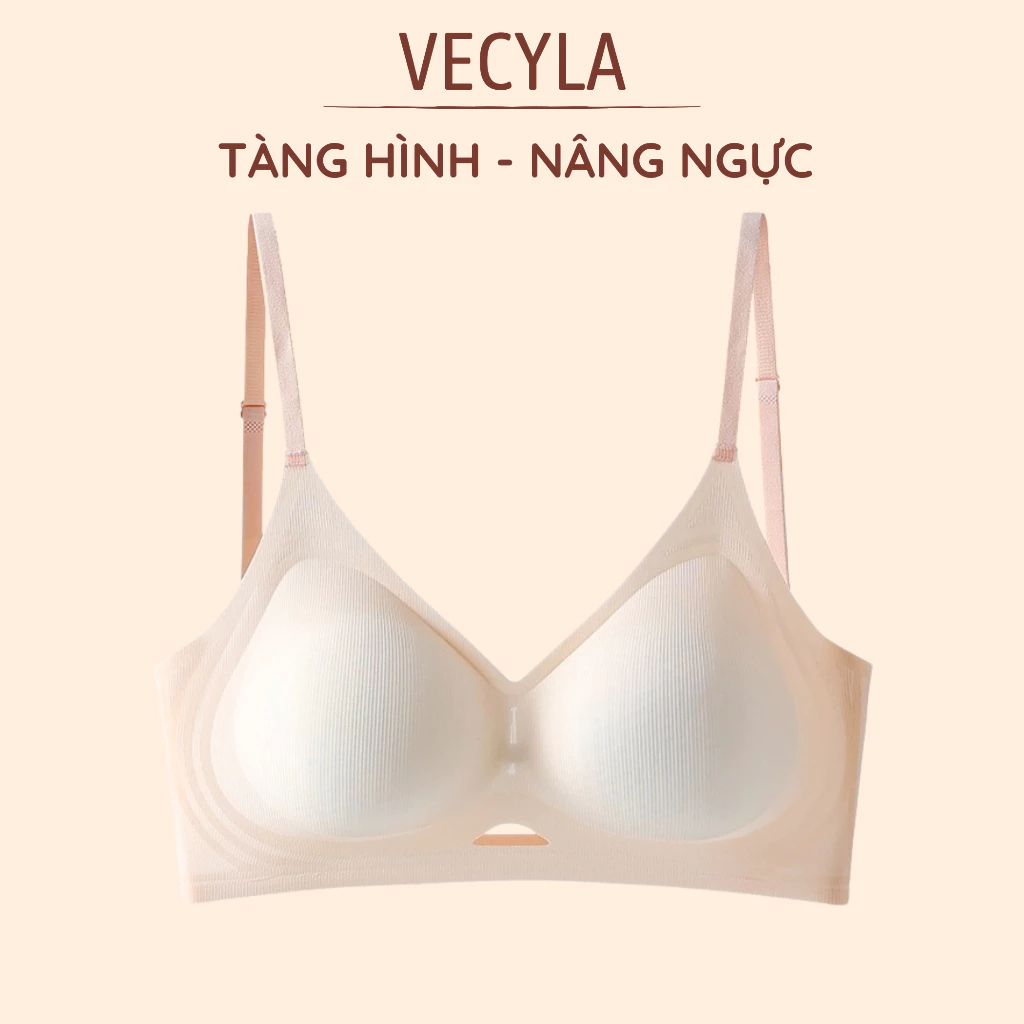 Áo ngực su nữ VECYLA 63 / 9737 , áo bra su hở lưng siêu nhẹ đệm 3 cm tàng hình không gọng không lộ viền mềm mịn