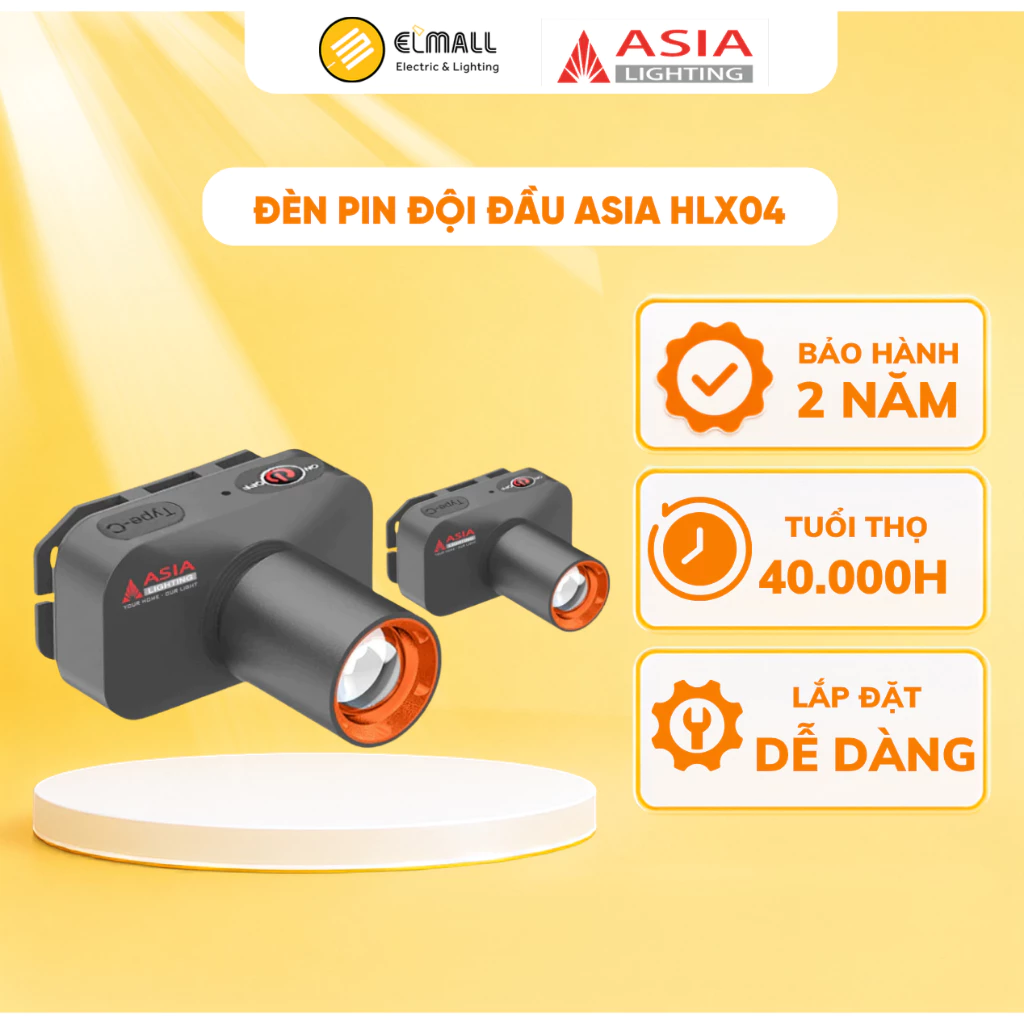 Đèn Pin Đội Đầu ASIA HLX04/10W Siêu Sáng, Pin trâu, Chống nước - ELMALL