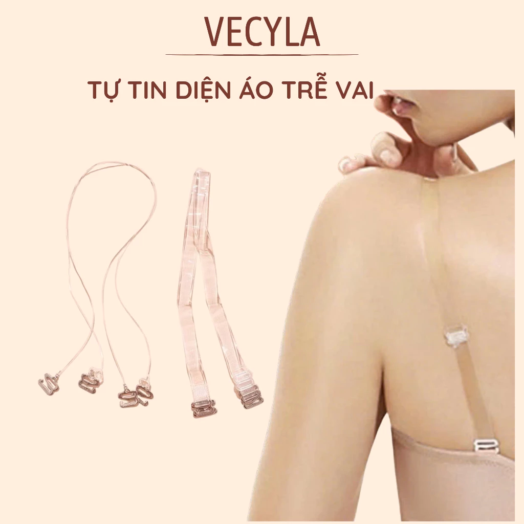 Dây áo lót VECYLA Dây quai áo lót ngực trong suốt nhựa dẻo siêu dai siêu bền hở vai hở lưng PK401
