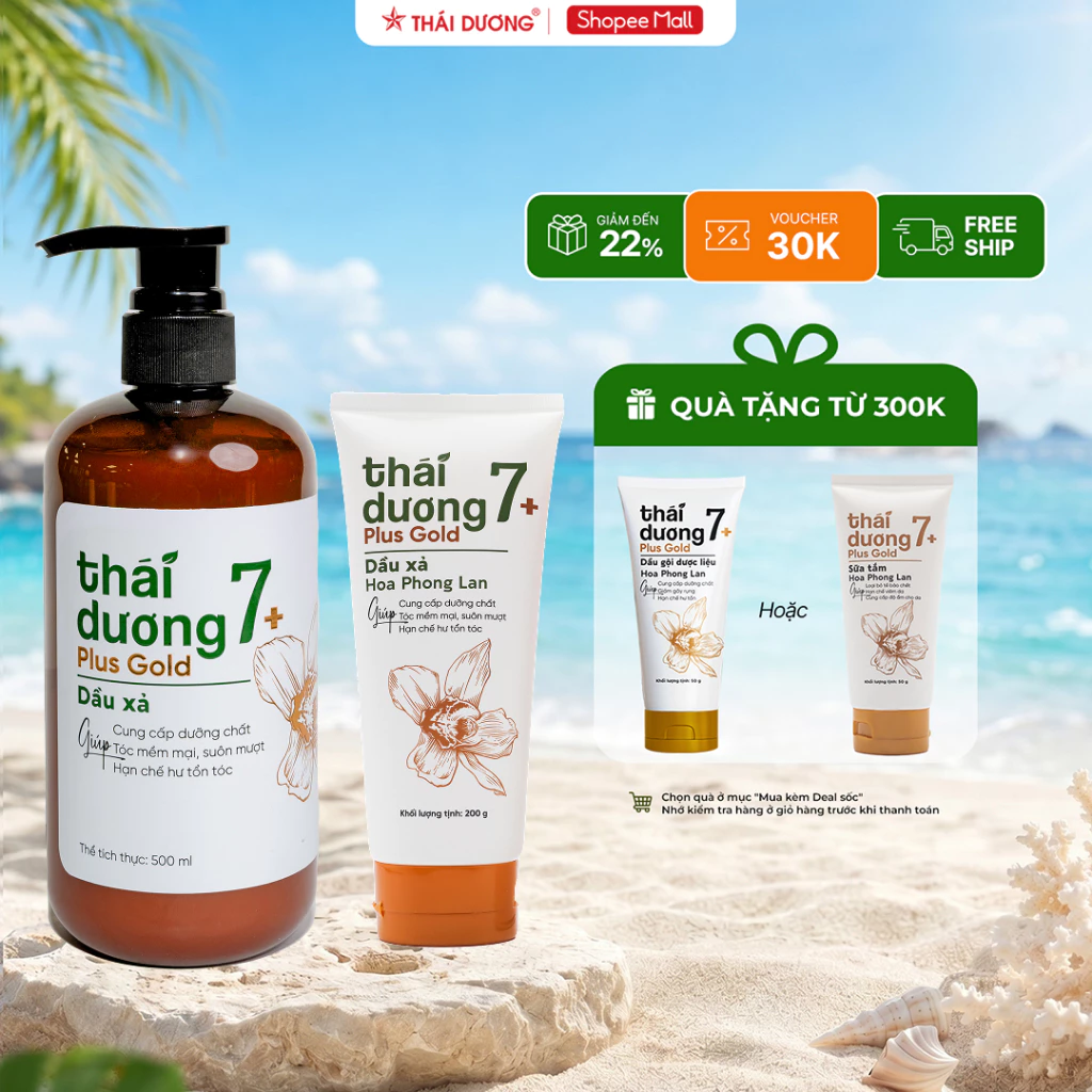 Dầu xả Thái Dương 7 Plus chai 200ml, 500ml - Sao Thái Dương - mùi Hoa Phong Lan giúp tóc mềm mượt, thơm lâu
