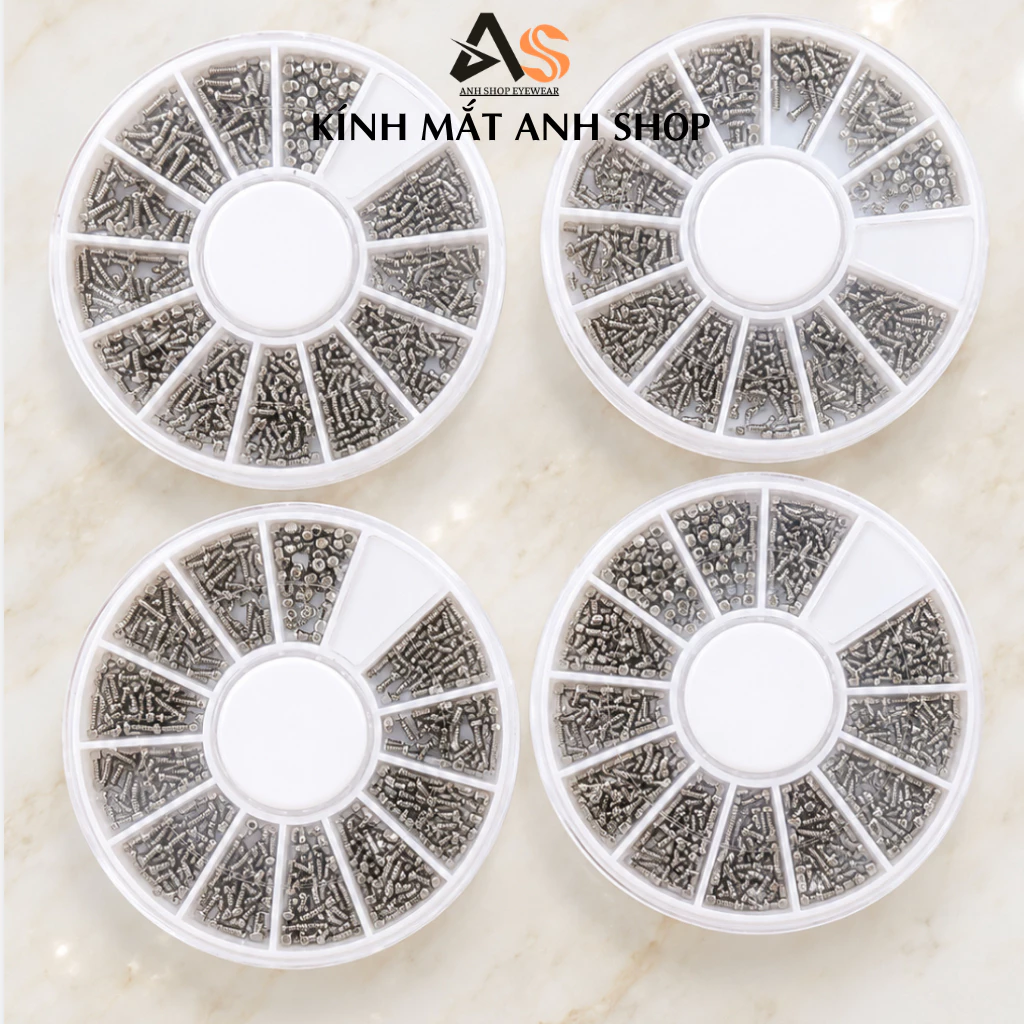 Hộp ốc vít hỗ trợ sửa chữa kính mắt (xoay ở tam giác trắng ra các ô ốc không cần tháo nắp)