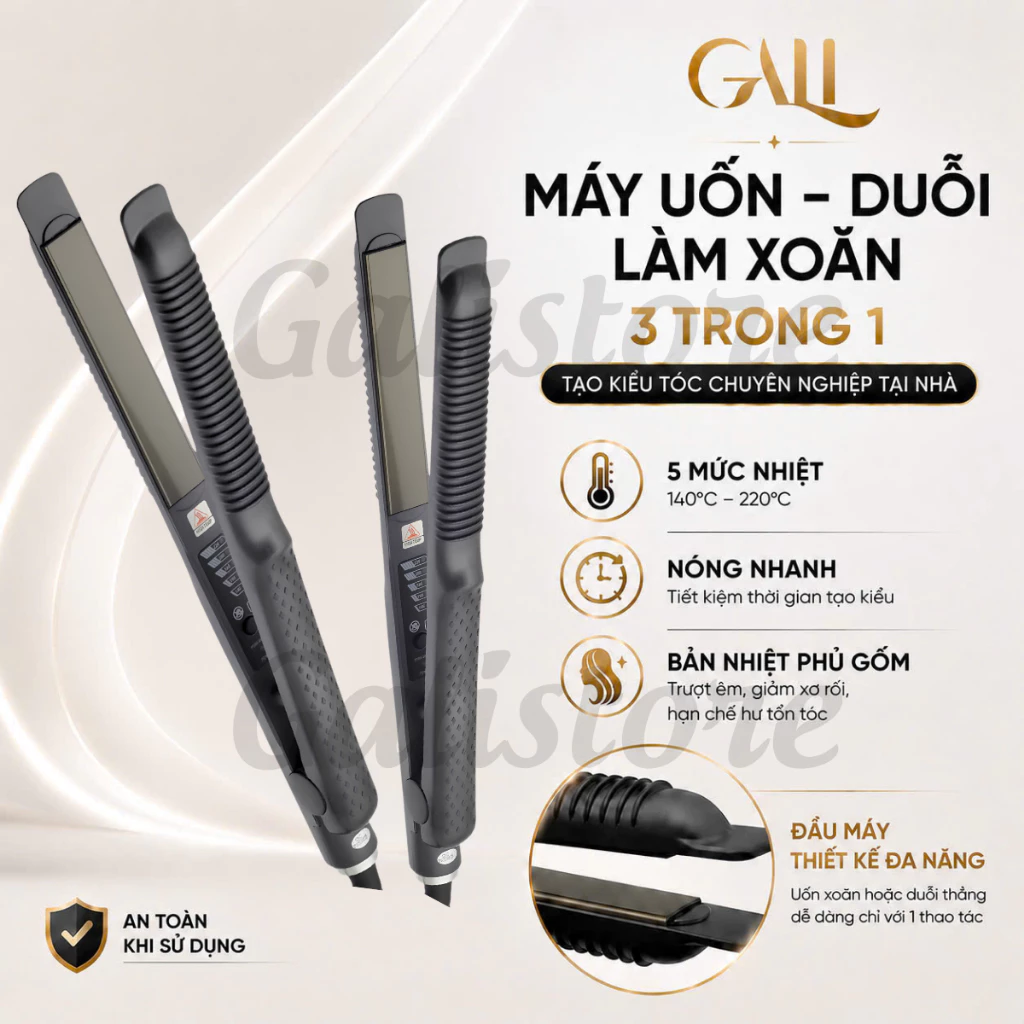 Máy uốn duỗi tóc đa năng-lưỡi thẳng (5 mức nhiệt) PL-701 Galistore