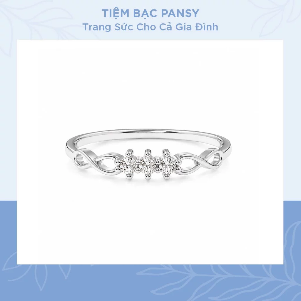 Nhẫn bạc nữ PANSY thiết kế vô cực - biểu tượng tình yêu vĩnh cửu chuẩn bạc ta