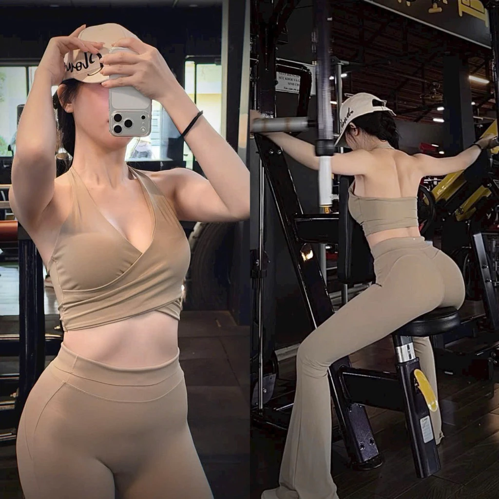 MIDORI SPORT - ÁO CROPTOP CỔ YẾM ĐẮP CHÉO Y4 -CHẤT THUN LẠNH-KHÔNG KÈM QUẦN - KÈM MÚT RỜI - THÍCH HỢP ĐI TẬP GYM , YOGA
