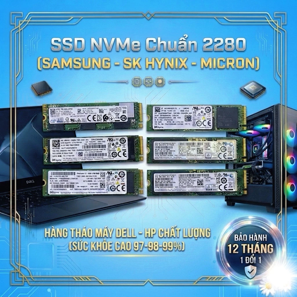 ổ cứng ssd M2 nvme 256Gb-512Gb samsung - Hynix - Micron (bảo hành 12 tháng)