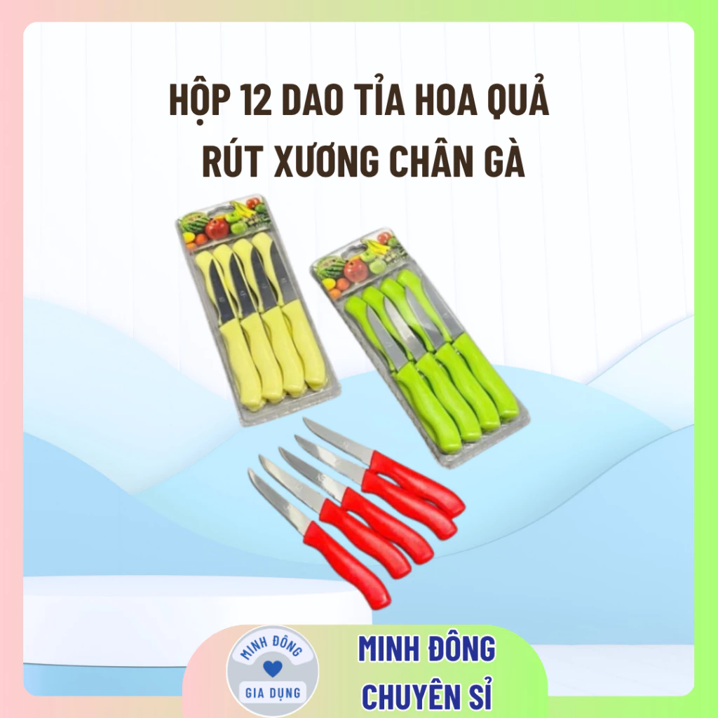 Hộp 12 Dao Tỉa Hoa Quả, Dao Tỉa Rau Củ Quả Rút Xương Chân Gà