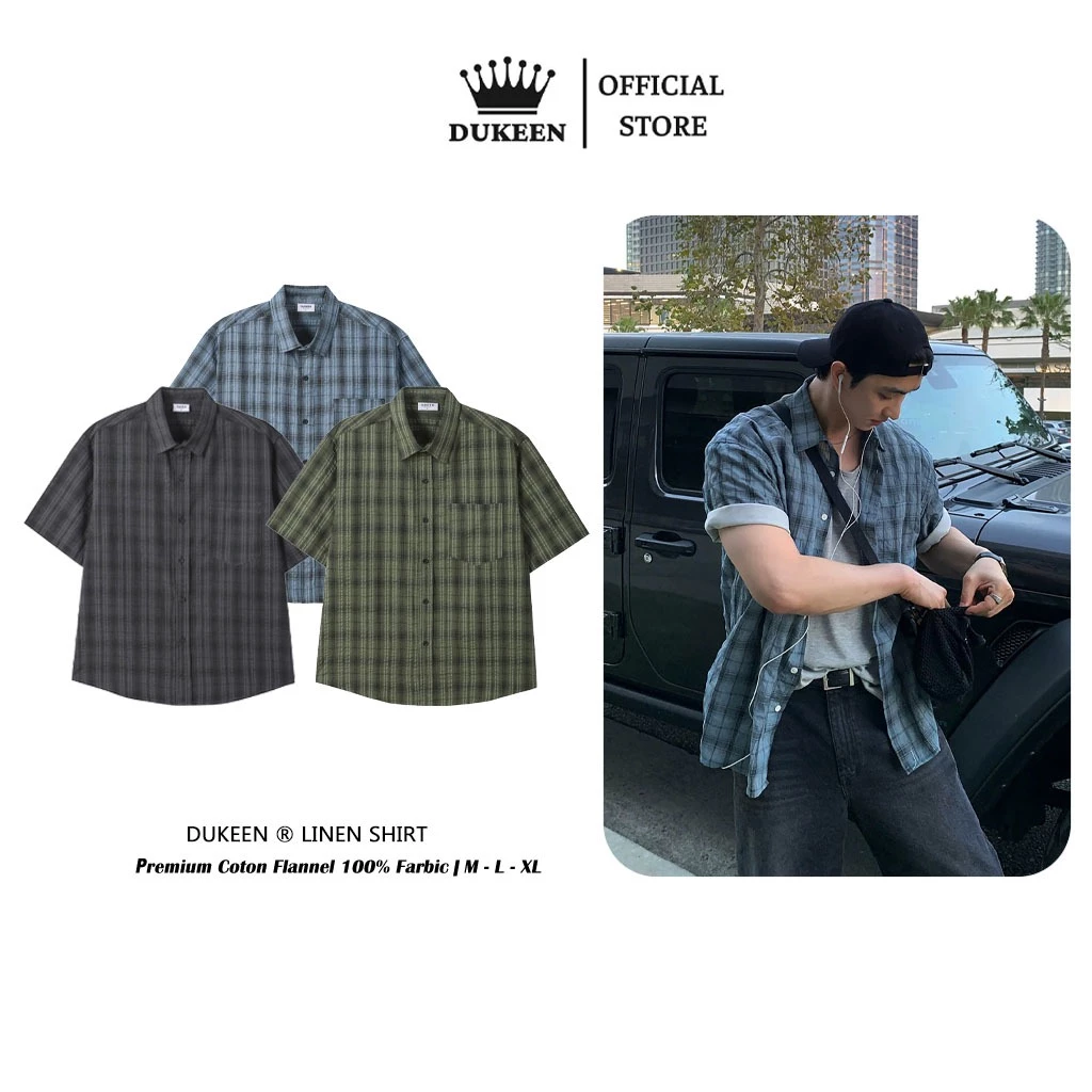 Áo Sơ Mi Tay Ngắn Caro Form Rộng Dukeen Caroline Shirt Nam Nữ Unisex Local Brand SM124