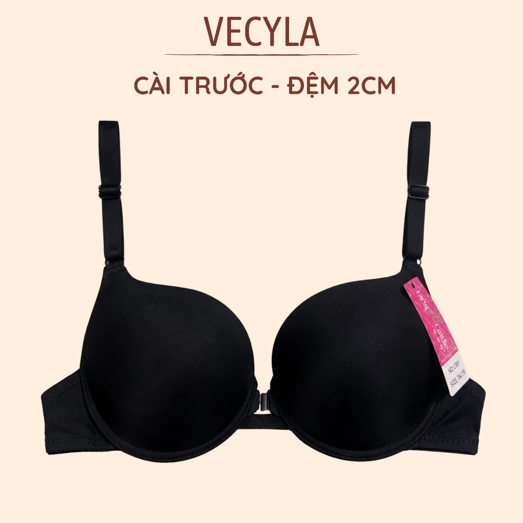 [Full size32-38] Áo lót nữ VECYLA, Áo ngực trơn cài trước A 1501 có đệm, có gọng nâng ngực Cao cấp