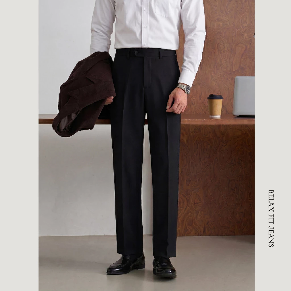 Quần dài tây nam màu xám 1 CLASSIC PANTS, BST Winter 2025 vải tây cao cấp xếp ly chun cạnh- WN PRIME