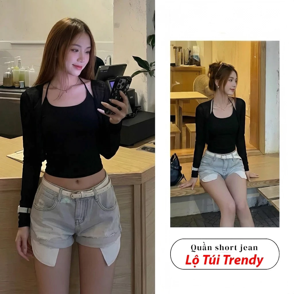 [DEAL MỞ BÁN] Quần sooc jeans denim cá tính, Quần đùi jeans hai túi phong cách street style QB09 SELLER