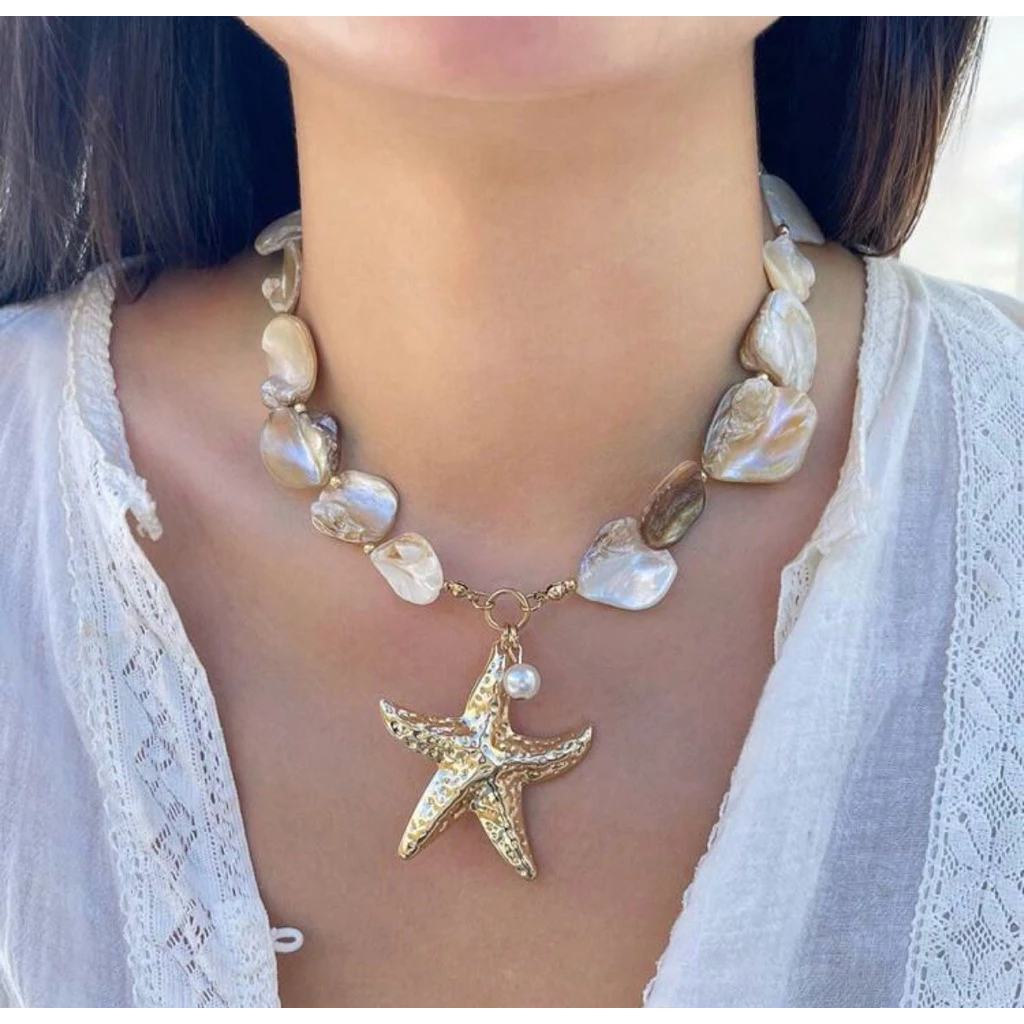 [Order] Phụ Kiện Đi Biển, Vòng Cổ Sò Mặt Sao Biển Phù Hợp Mùa Hè, Nghỉ Dưỡng