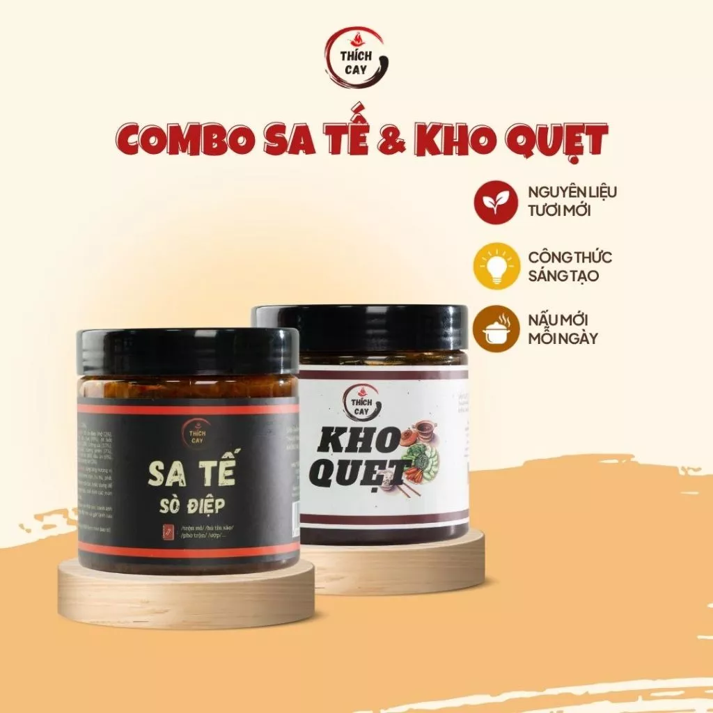 Combo Tiện Lợi - Sa tế sò điệp 250g, Kho quẹt tôm thịt 250g