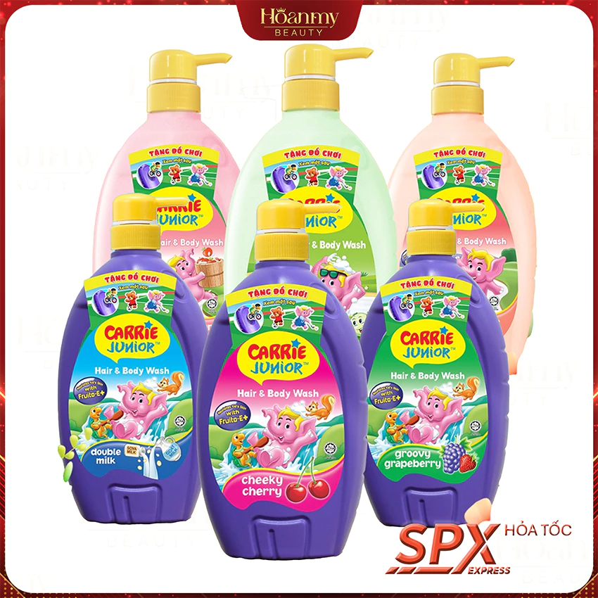 Chai Sữa Tắm Gội cho bé Carrie Junior thiên nhiên 700g