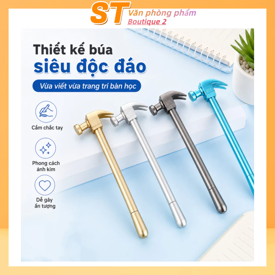 Bút bi mô phỏng búa sáng tạo, cá tính, trung tính, dùng cho thi cử, bút ký, quà tặng/giải thưởng cho học sinh tiểu học