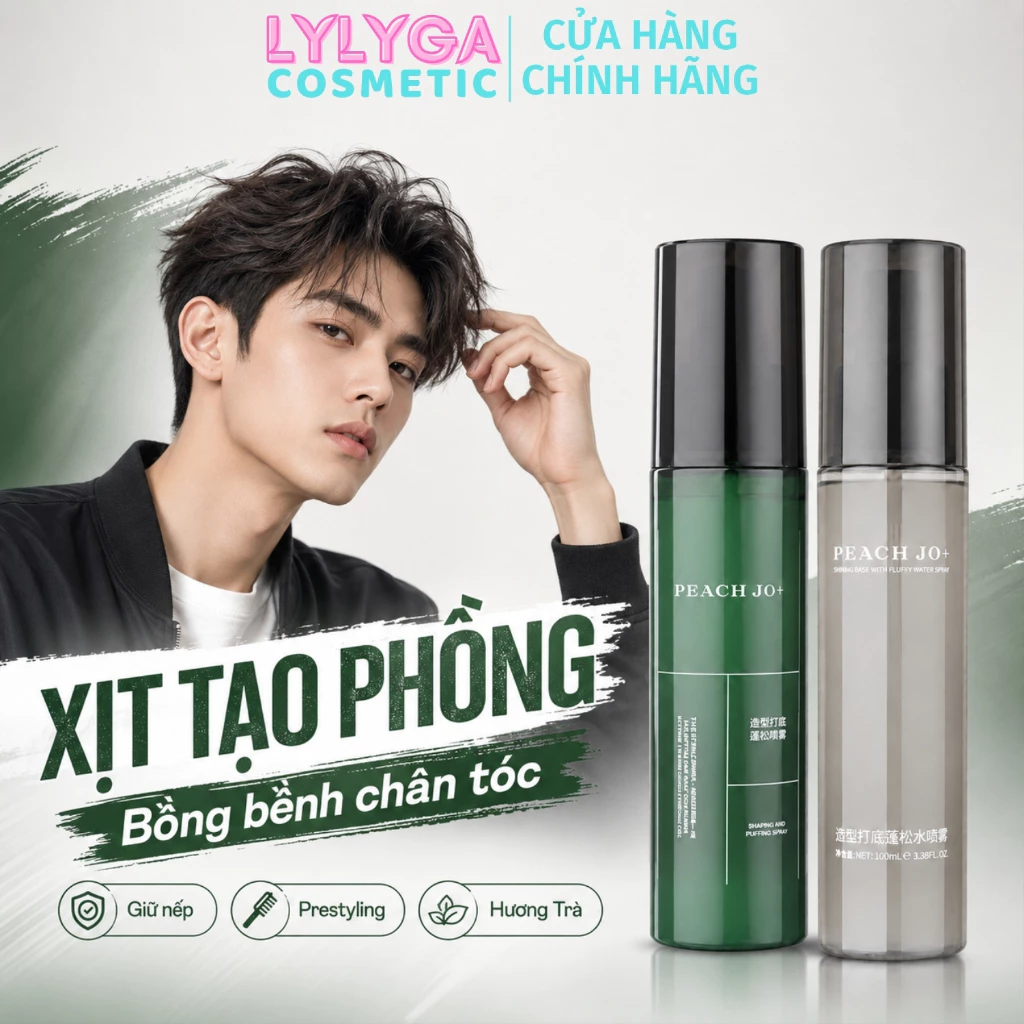 Xịt tạo phồng chân tóc PEACH JO+ 100ml xịt giữ nếp tóc mềm bồng bềnh giảm bết dầu, tạo kiểu cho nam nữ