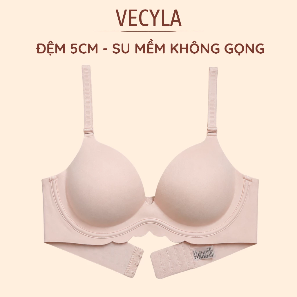 Áo Lót VECYLA Áo Ngực Đệm Dày 5cm Không Gọng Siêu Nâng Mặc Áo Dài Chất Liệu Cao Cấp A 015