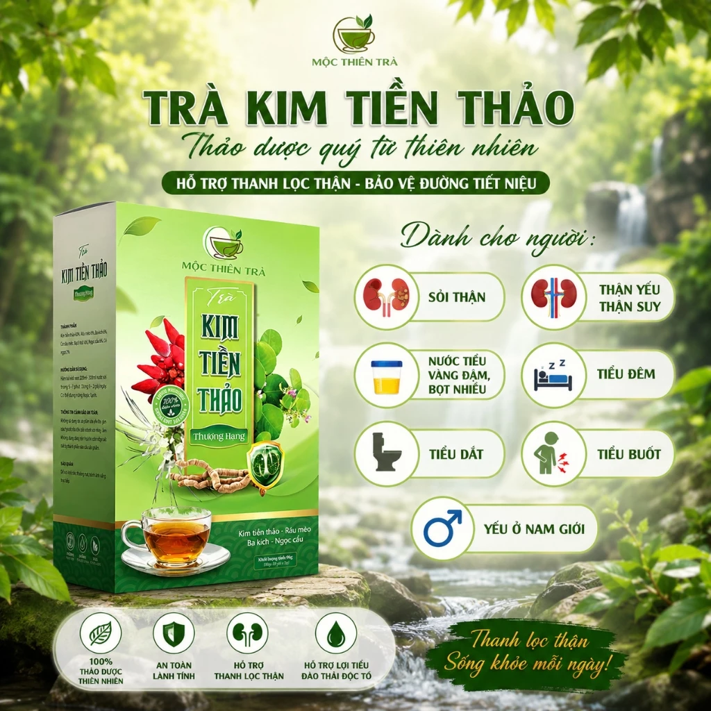 Hộp Trà An Thận Kim Tiền Thảo Râu Mèo THIÊN MỘC Hỗ Trợ Thanh Nhiệt, Giải Độc Hộp 30 Túi Lọc