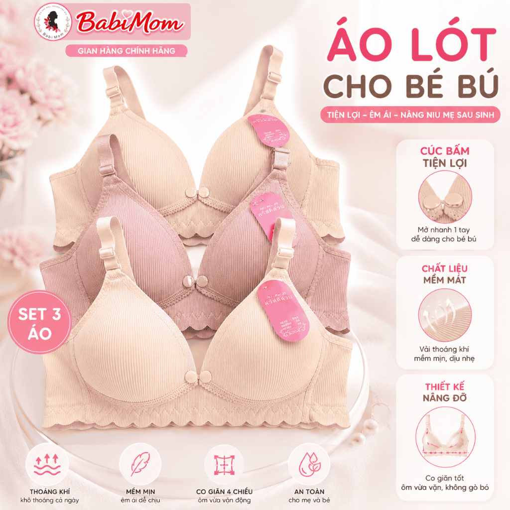 Combo 3 áo lót bầu, áo cho con bú chất LỤA TĂM, áo ngực bầu thoáng mát, áo lót…