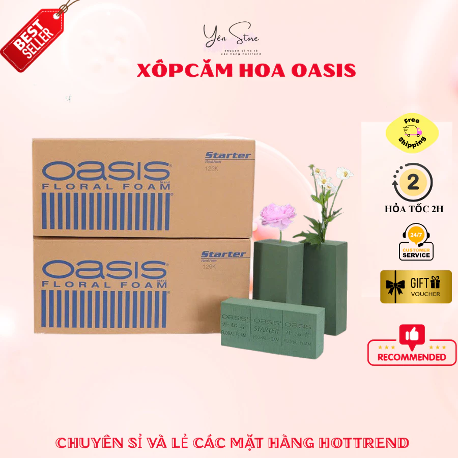 Combo 3-5-10 Viên Xốp Cắm Hoa Oasis Loại Tốt, Cắm Hoa Tươi, Hoa Khô Trang Trí Decor Diy YEN Store