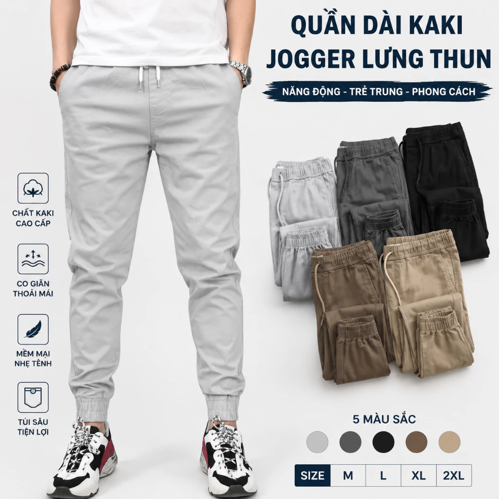 Quần Jogger Kaki Nam GEN ALPHA Cao Cấp, Quần Kaki Nam Jogger Nam Chuẩn Hàng Xuất GEN129