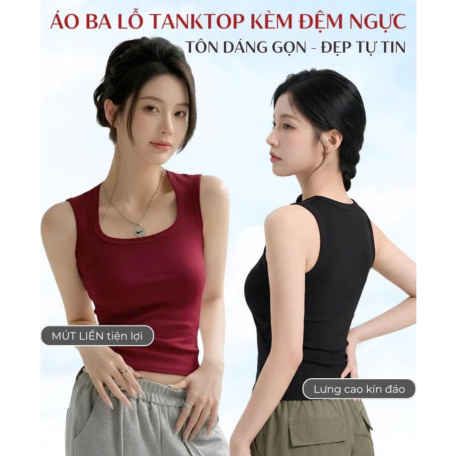 Áo Ba Lỗ Nữ Có Mút Ngực Áo Tanktop Nữ Dây Bản To Che Khuyết Điểm Chất Viscose Thấm Hút Mát Lạnh 8009 v2