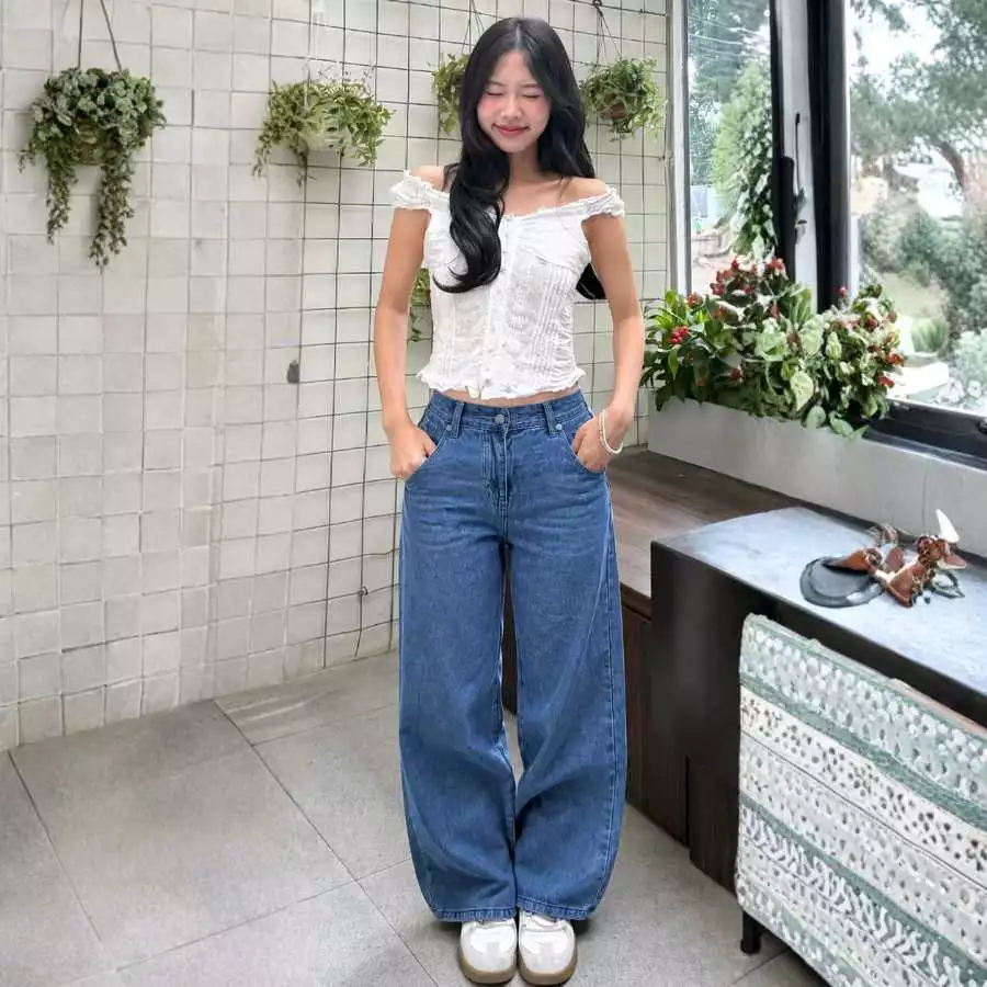 Quần Jean Nữ Ống Suông Cạp Cao Màu Cơ Bản, Tôn Dáng Thanh Lịch, Dễ Phối Đồ | Size 40–75Kg