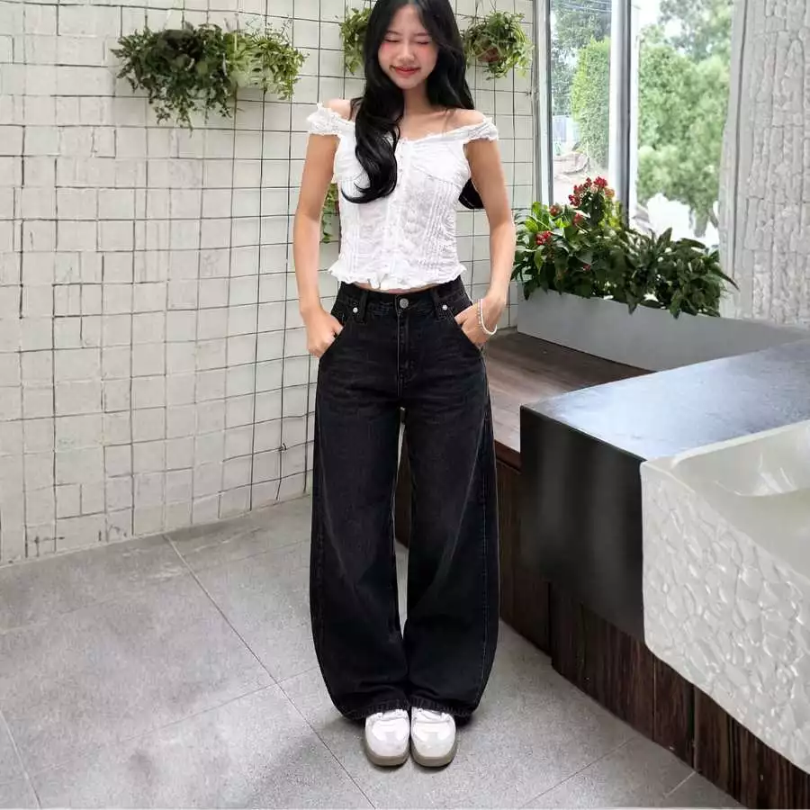 Quần Jean Nữ Ống Suông Cạp Cao Form Đứng Đẹp, Hack Dáng Thon Gọn, Che Khuyết Điểm | Size 40–75Kg