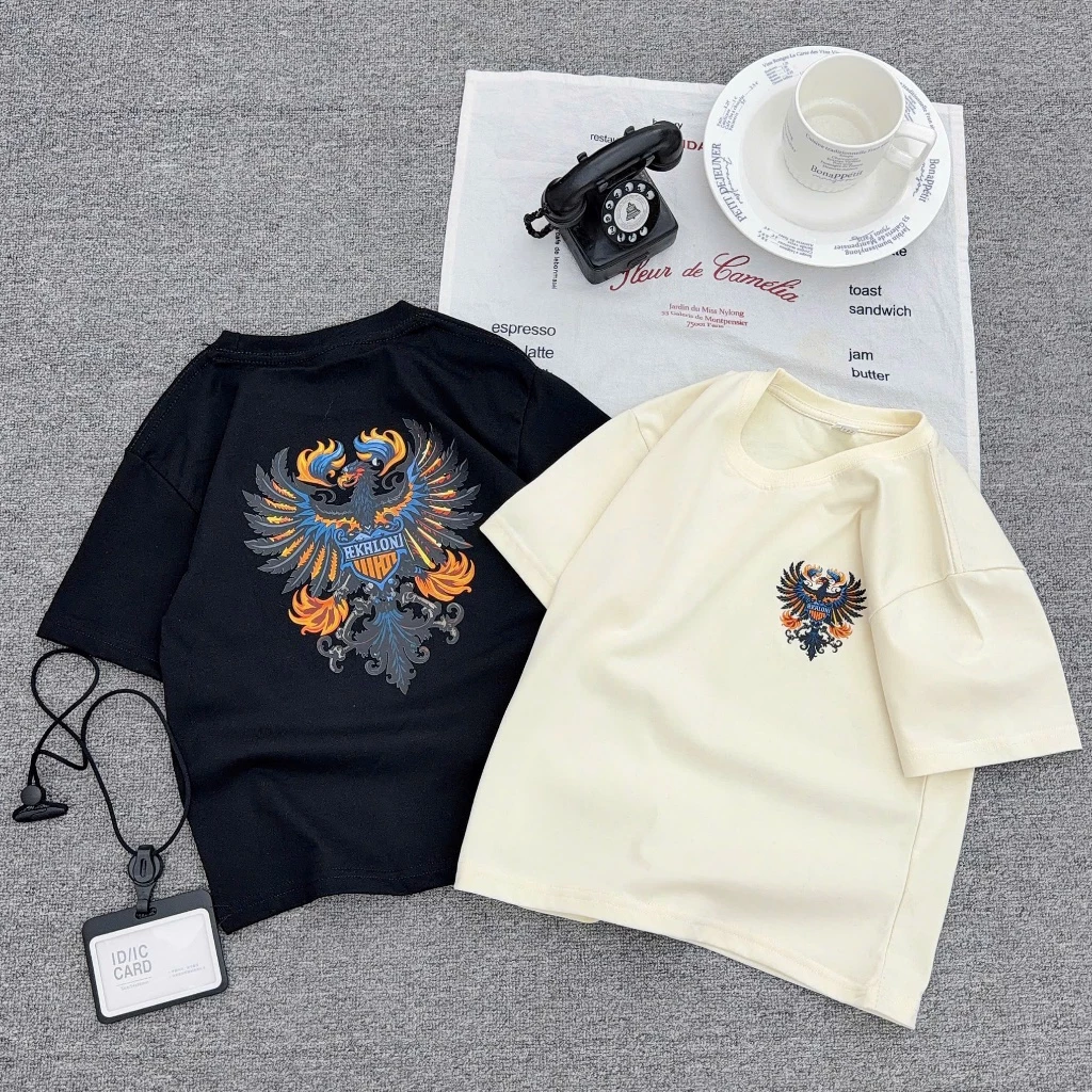 Áo Cộc Thun Fom Rộng Bé Trai Hình in Chất Fom Dáng Thoái Mái Chất Liệu Cotton Mềm Đẹp Sz Vừa và Lớn Mã AT 12---