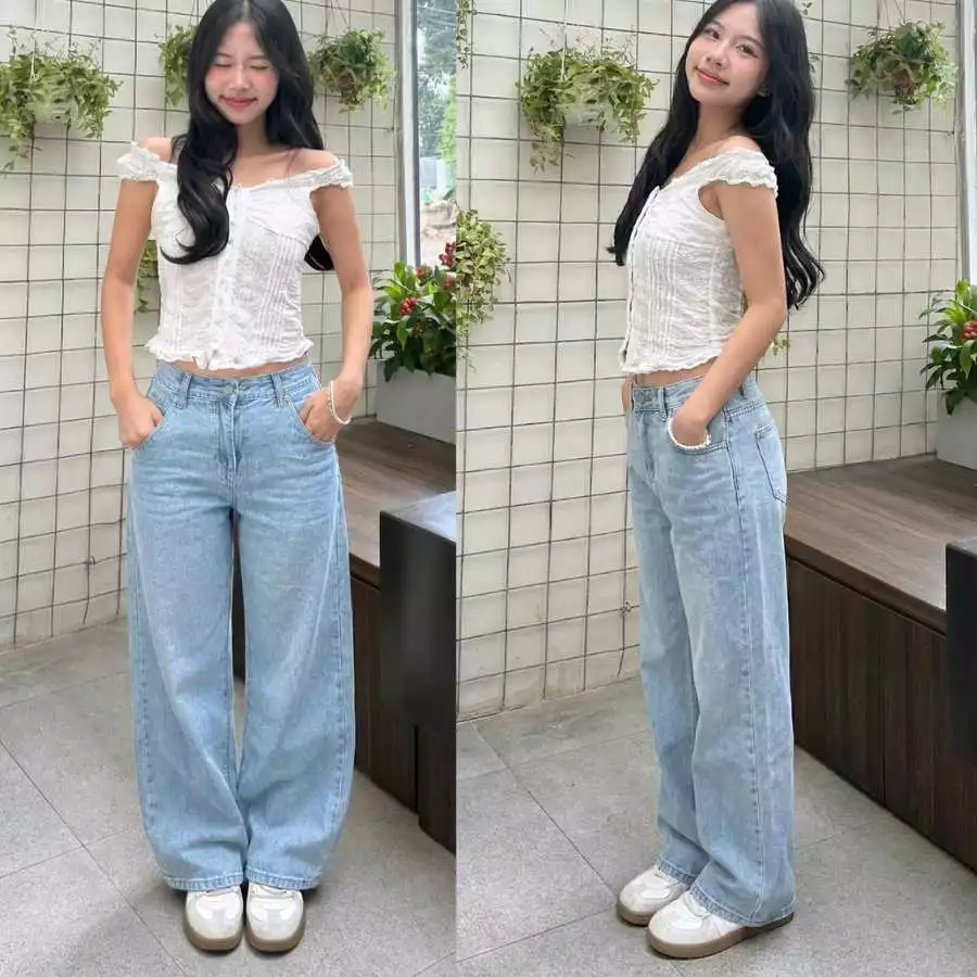 Quần Jean Nữ Ống Suông Cạp Cao Basic Cao Cấp, Form Đẹp Tôn Dáng, Đủ Size 40–75Kg