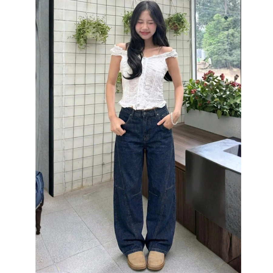 Quần Jean Nữ Ống Suông Jean Kiểu, Cạp Cao Tôn Eo Gọn Dáng | Size 40–75Kg