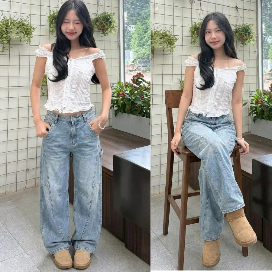 Quần Jean Nữ Jean Kiểu Form Đẹp, Ống Suông Tôn Chân Dài | Size 40–75Kg
