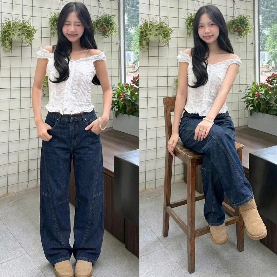 Quần Jean Nữ Ống Suông Jean Kiểu Cơ Bản, Tôn Dáng Dễ Mặc | Size 40–75Kg