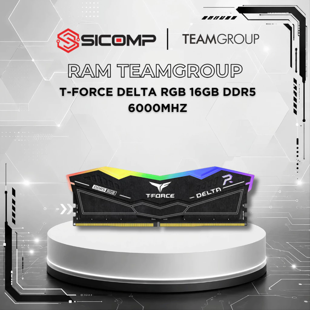Ảnh sản phẩm: TeamGroup T-Force Delta RGB DDR5 16GB 6000MHz