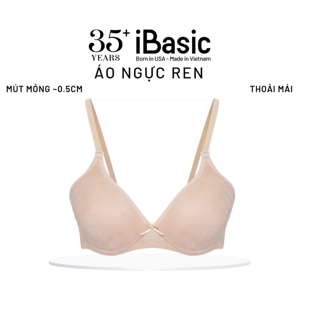 Áo ngực ren không gọng mút mỏng mềm mại iBasic VA029